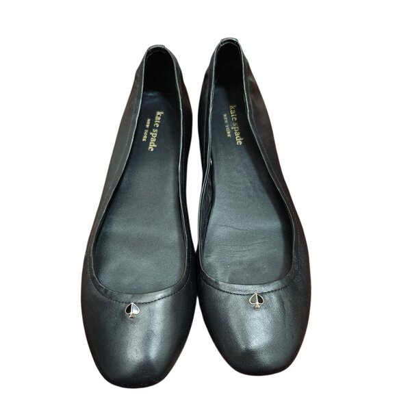 Kate Spade Womens Keaton Ballet Flats Shoes Black Leather Slip On Size 8.5 - Picture 4 of 12